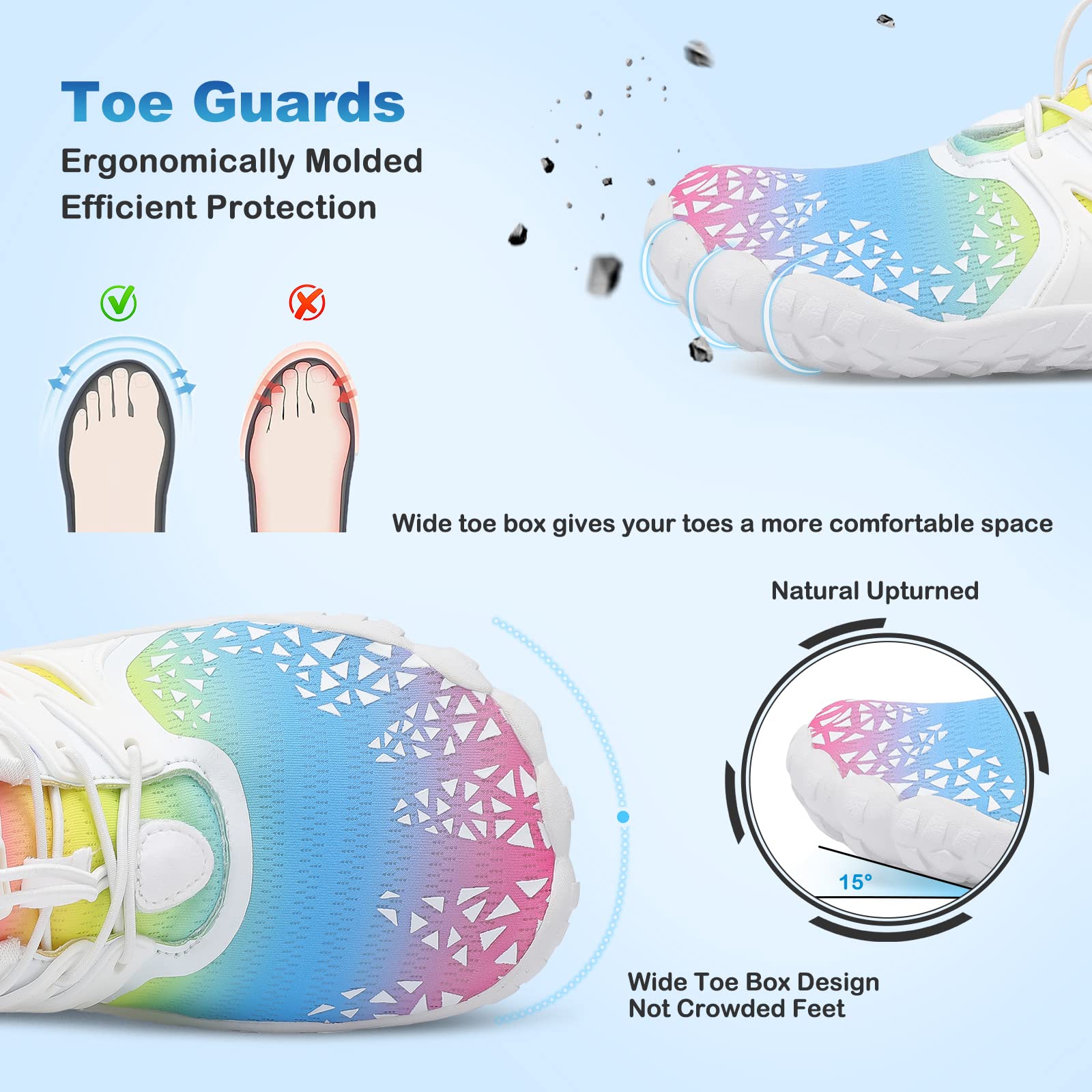 L-RUN Barefoot Water Shoes Women Mens Aqua Sock Athletic Hiking Water Sports Shoes for Swim Beach Pool Sand Diving Walking - Image 3