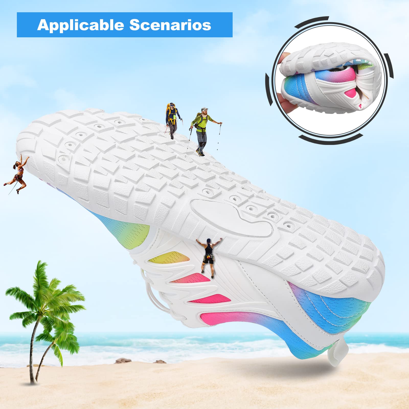 L-RUN Barefoot Water Shoes Women Mens Aqua Sock Athletic Hiking Water Sports Shoes for Swim Beach Pool Sand Diving Walking - Image 7