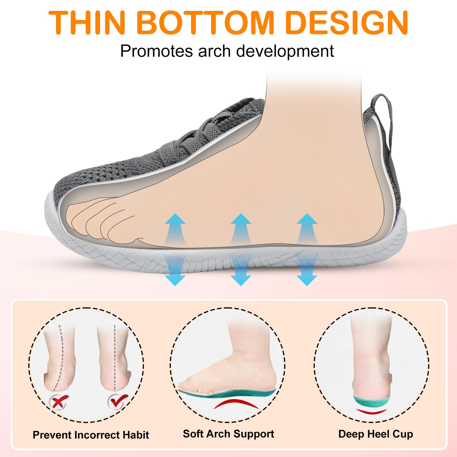 L-RUN Toddler Barefoot Boys Girls Tennis Shoes Wide Summer School Walking Sneakers Baby First Walking Shoes - Image 3