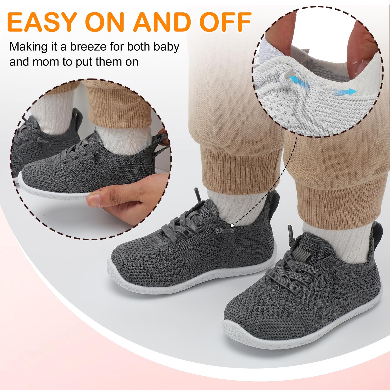 L-RUN Toddler Barefoot Boys Girls Tennis Shoes Wide Summer School Walking Sneakers Baby First Walking Shoes - Image 4