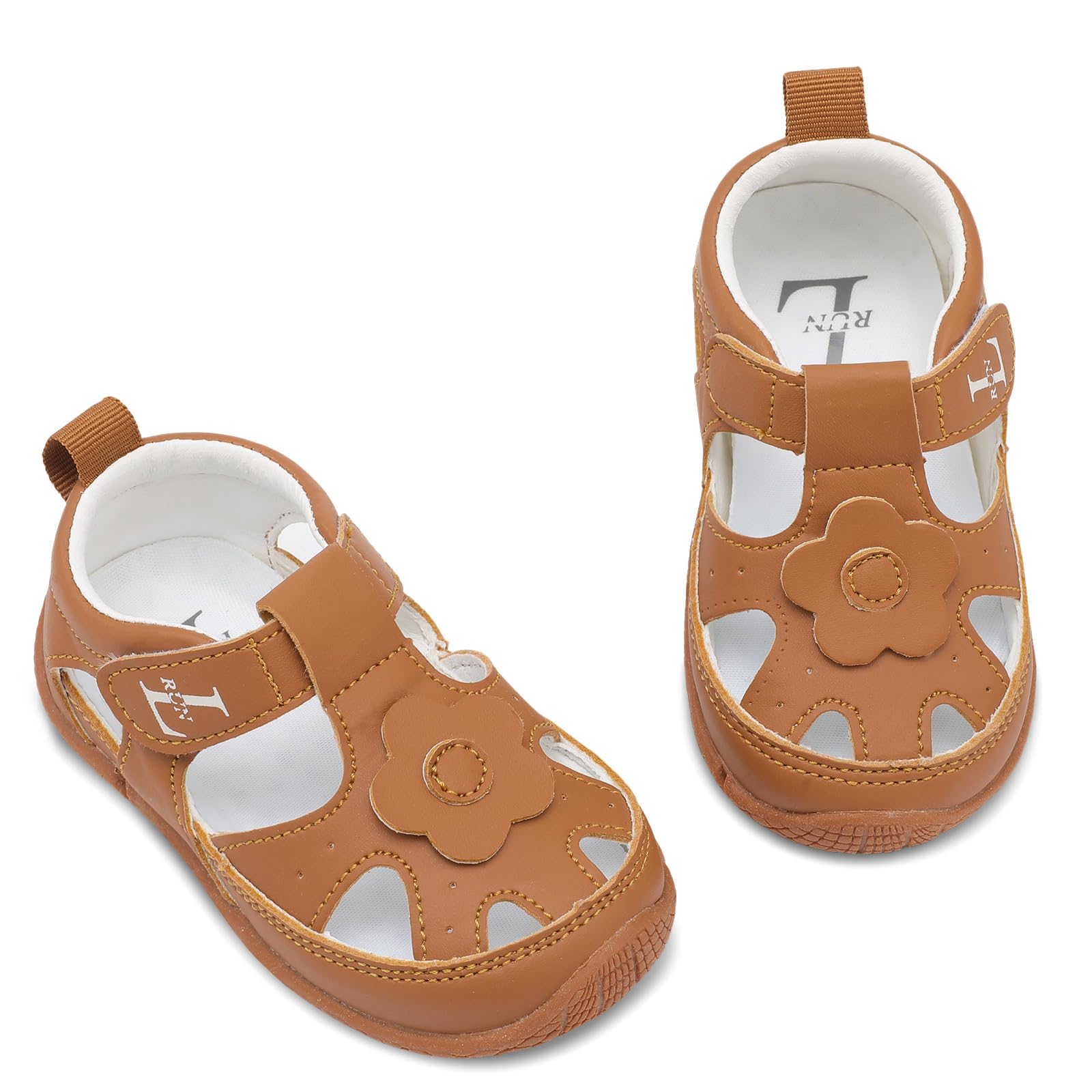 L-RUN Toddler Mary Jane Shoes Girls Casual Barefoot Sandals Breathable Princess Dress Flats Non-Slip Rubber Sole Infant First Walker Shoes for Outdoor Indoor - Image 6