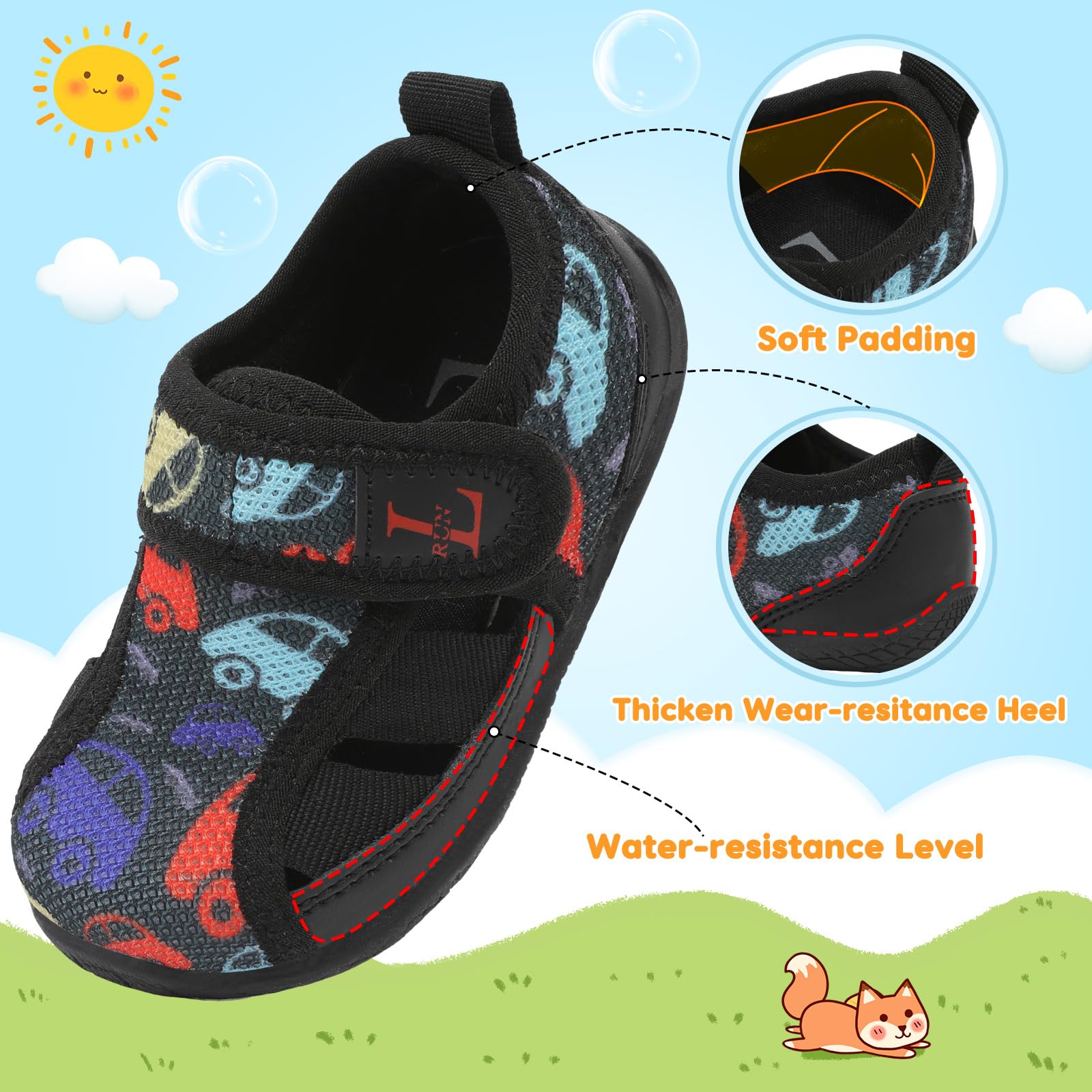 L-RUN Toddler Shoes Barefoot Kids Sneakers Wide Minimalist Boys Girls Summer Footwear for Indoor Outdoor Walking Running - Image 3