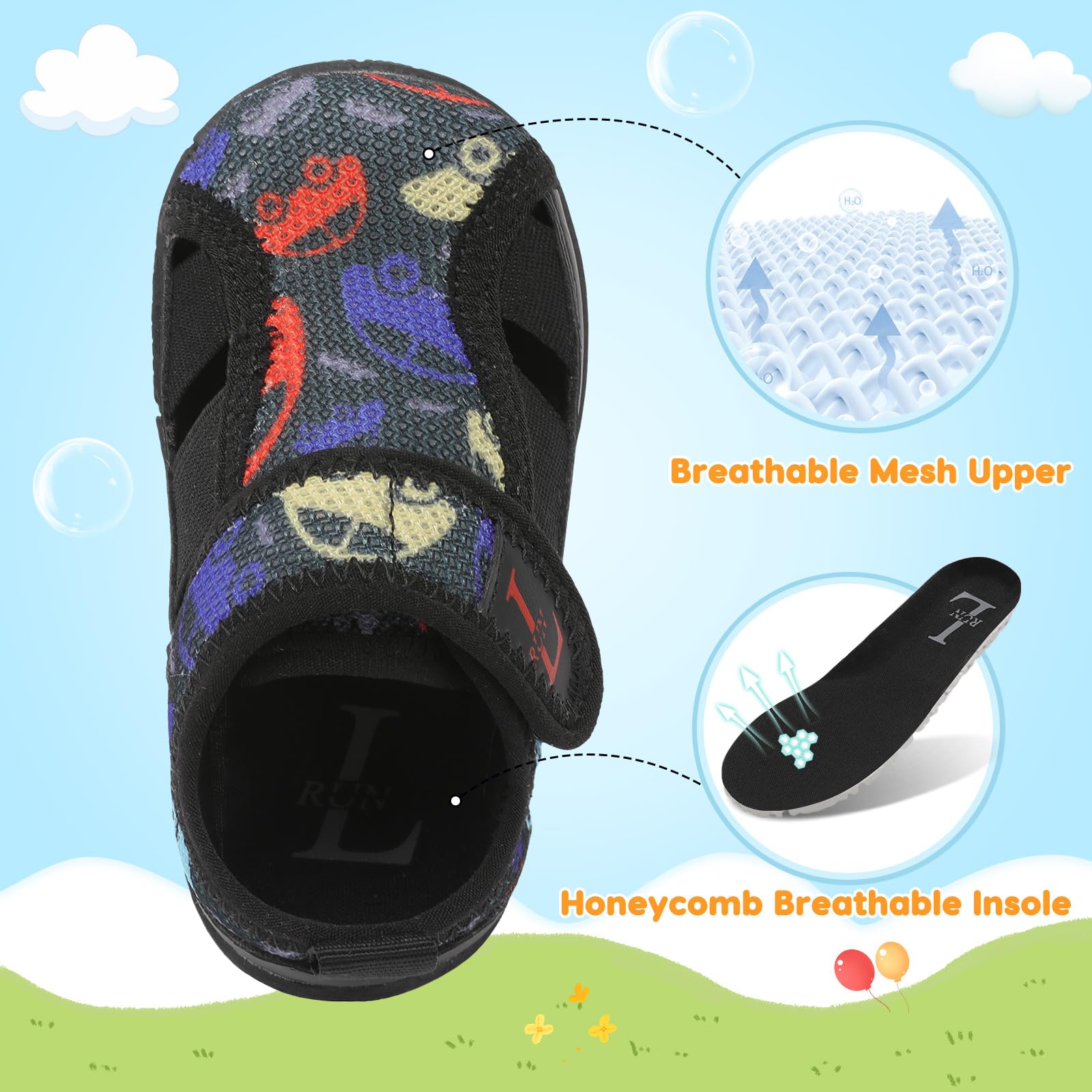 L-RUN Toddler Shoes Barefoot Kids Sneakers Wide Minimalist Boys Girls Summer Footwear for Indoor Outdoor Walking Running - Image 5