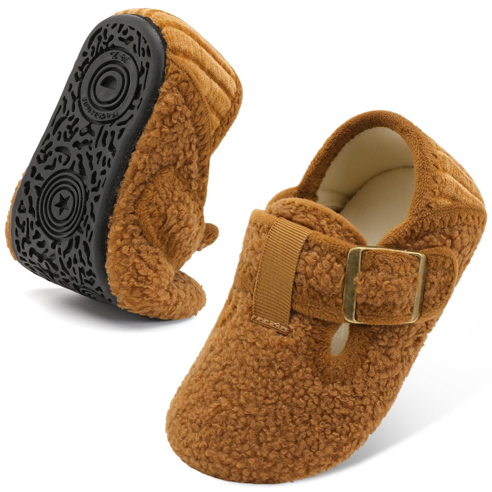 L-RUN Toddler Slippers Wide Cozy Boys Girls House Slippers Non-slip Kids Soft Plush Indoor House Shoes for Winter Warm - Image 7