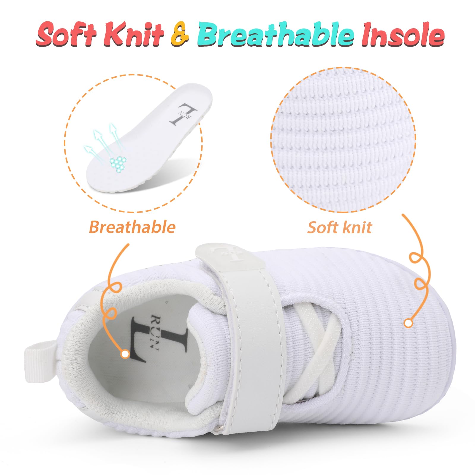 L-RUN Toddler Sneakers Boys Girls Lightweight Shoes Knit Kids Walking Shoes for Indoor Outdoor - Image 3