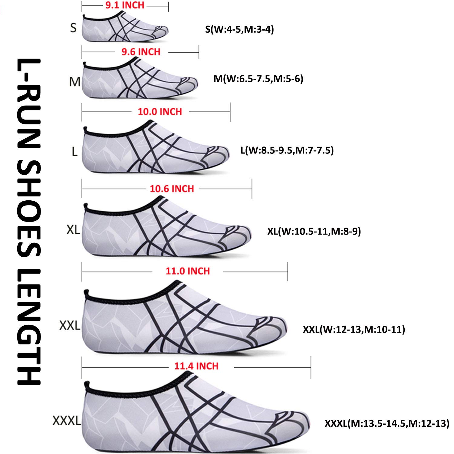 L-RUN Unisex Water Shoes Barefoot Skin Summer Swim Shoes for Run Dive Surf Beach Yoga - Image 3