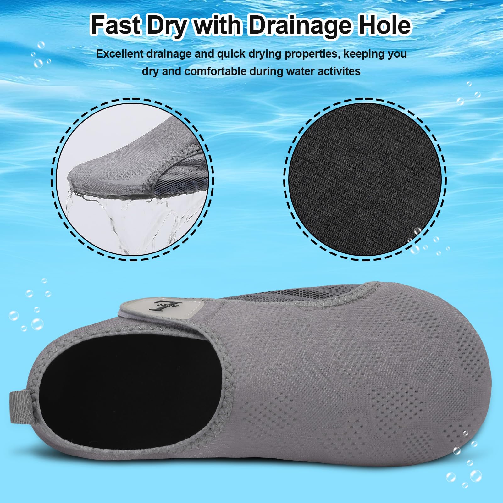 L-RUN Water Shoes Womens Mens Adult Quick-Dry Anti-Slip Mesh Aqua Socks for Beach Swimming Surfing Kayaking Yoga & Outdoor - Image 5