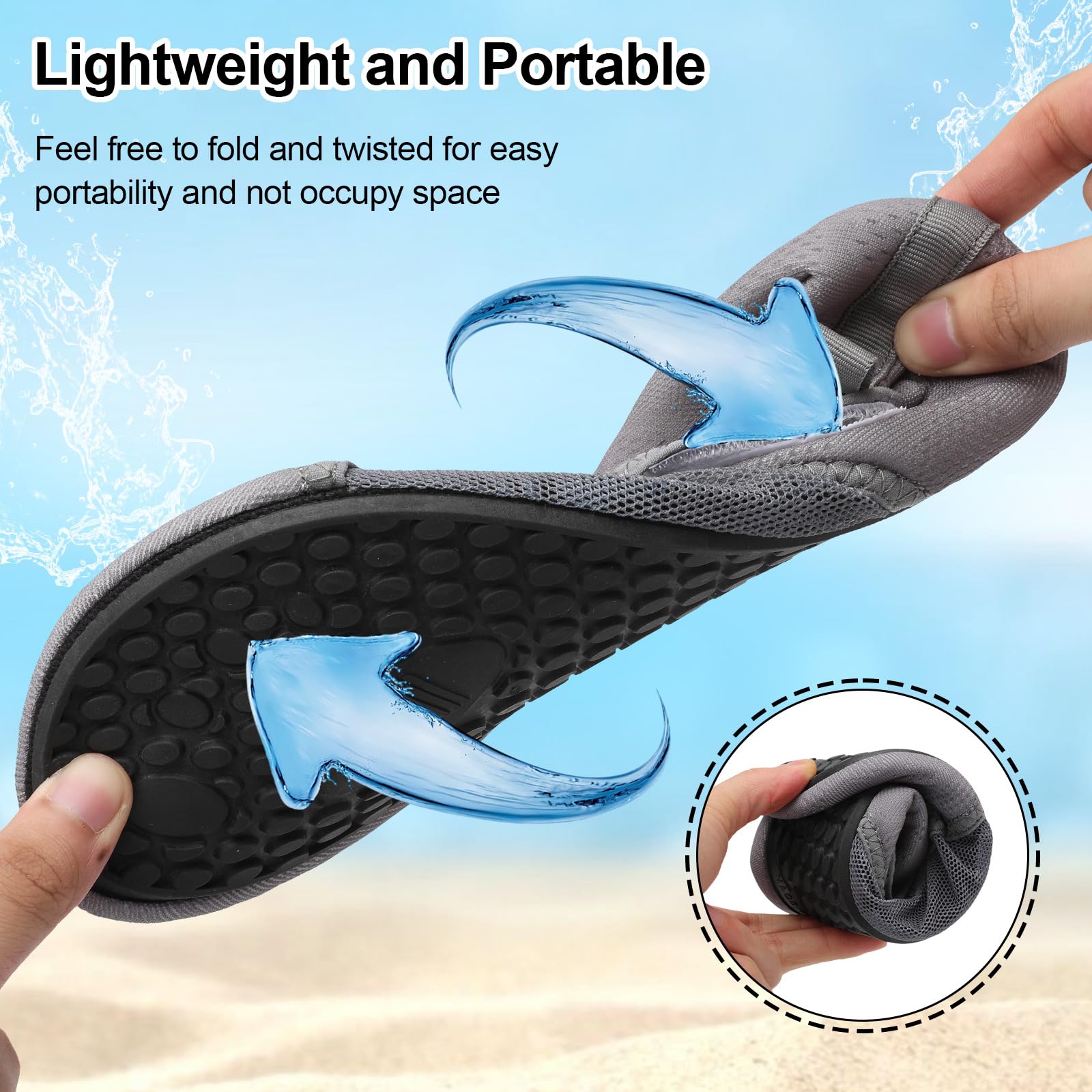 L-RUN Water Shoes Womens Mens Adult Quick-Dry Anti-Slip Mesh Aqua Socks for Beach Swimming Surfing Kayaking Yoga & Outdoor - Image 6