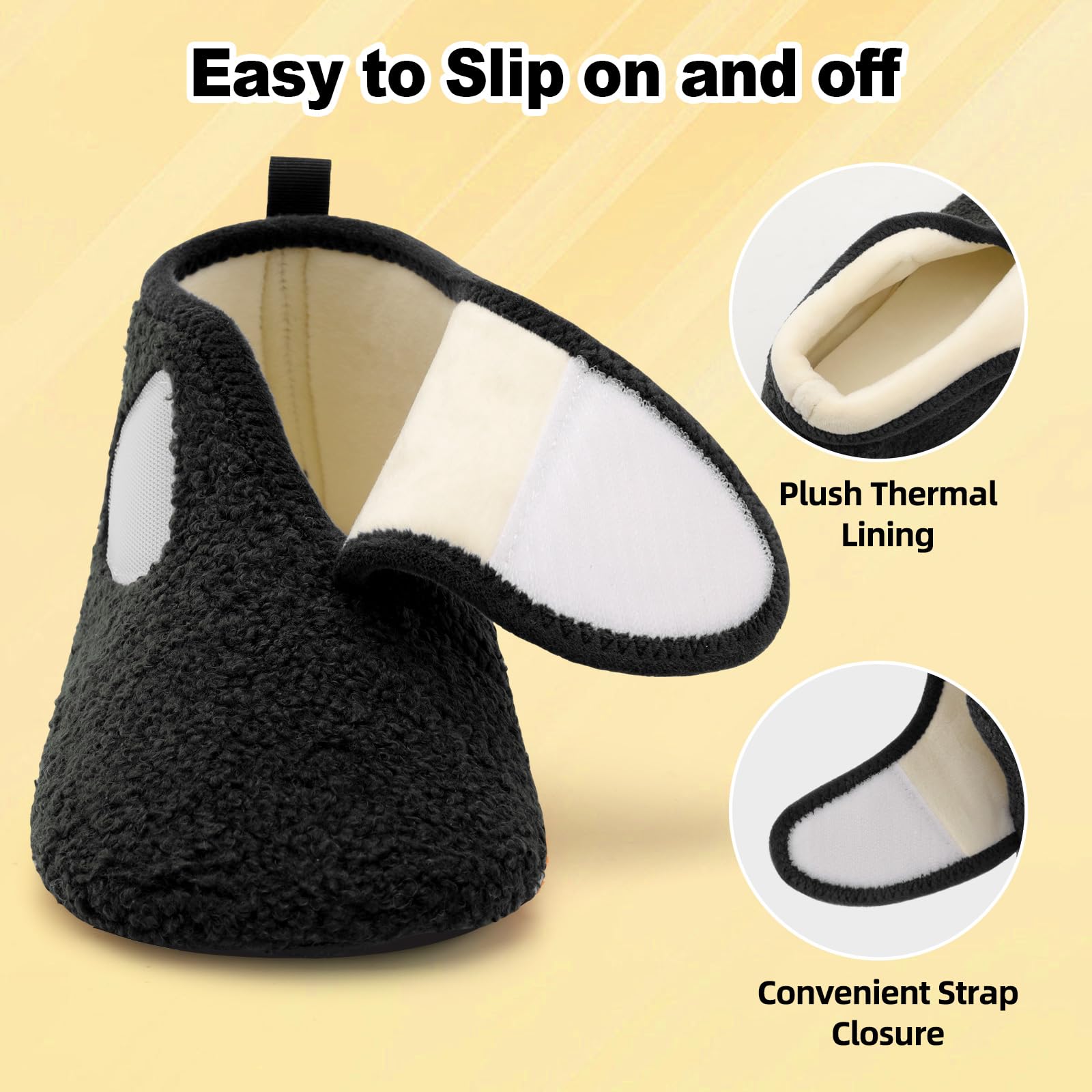 L-RUN Womens Mens House Slippers Non-Slip Warm Booties Slippers for Indoor and Outdoor Lighweight House Shoes Washable - Image 4