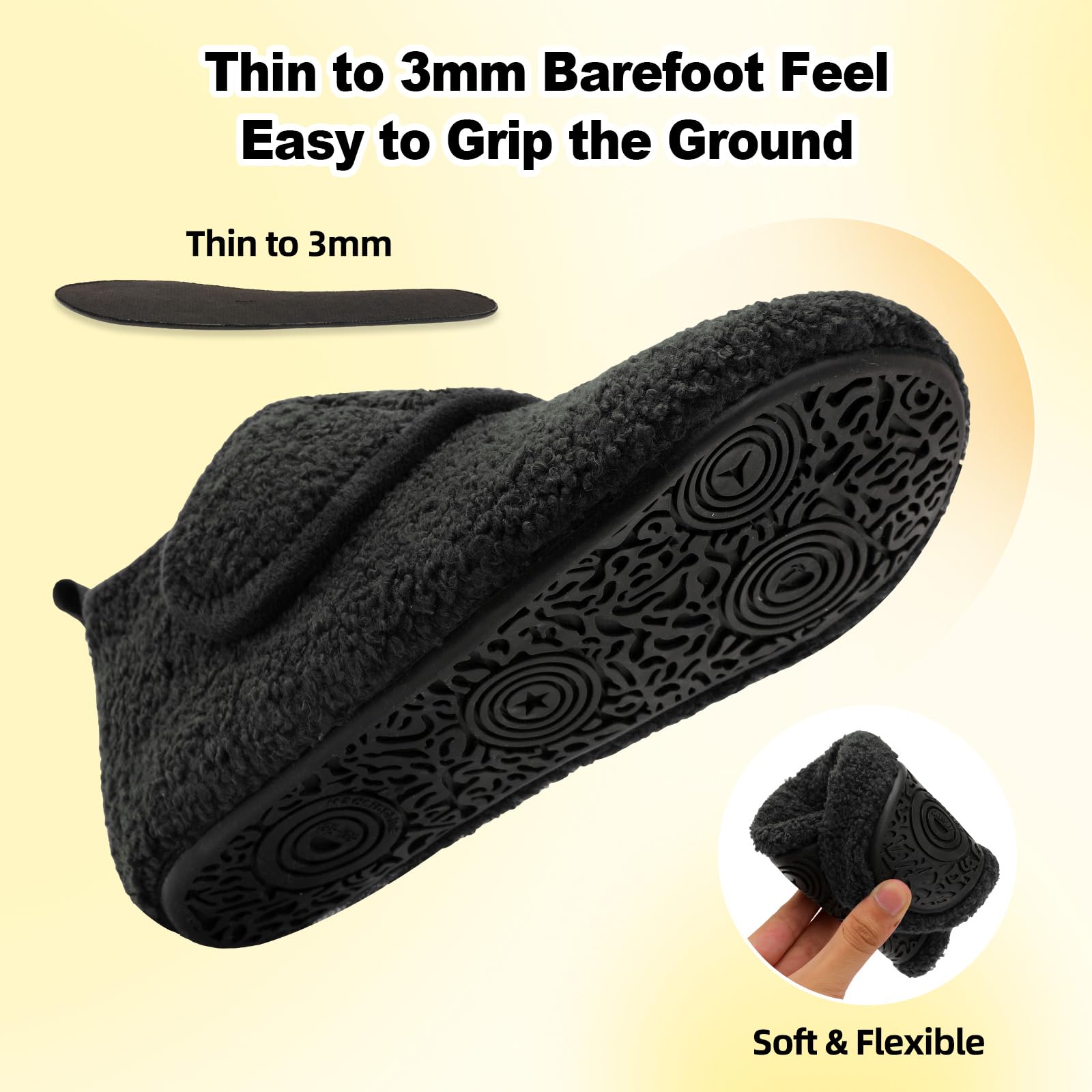 L-RUN Womens Mens House Slippers Non-Slip Warm Booties Slippers for Indoor and Outdoor Lighweight House Shoes Washable - Image 5