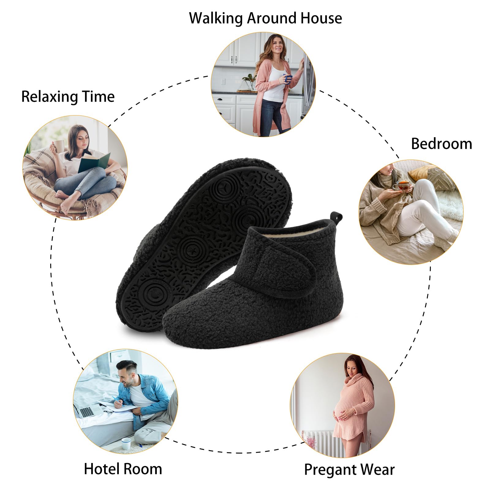 L-RUN Womens Mens House Slippers Non-Slip Warm Booties Slippers for Indoor and Outdoor Lighweight House Shoes Washable - Image 6